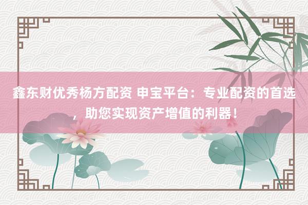 鑫东财优秀杨方配资 申宝平台：专业配资的首选，助您实现资产增值的利器！