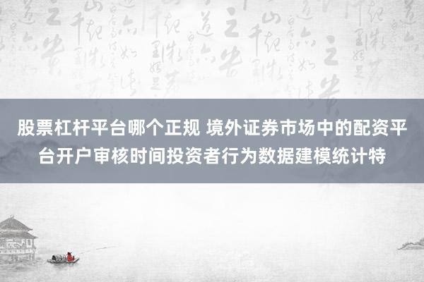 股票杠杆平台哪个正规 境外证券市场中的配资平台开户审核时间投资者行为数据建模统计特