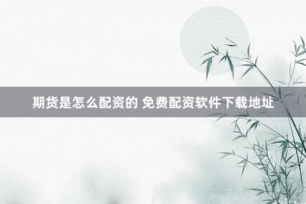 期货是怎么配资的 免费配资软件下载地址